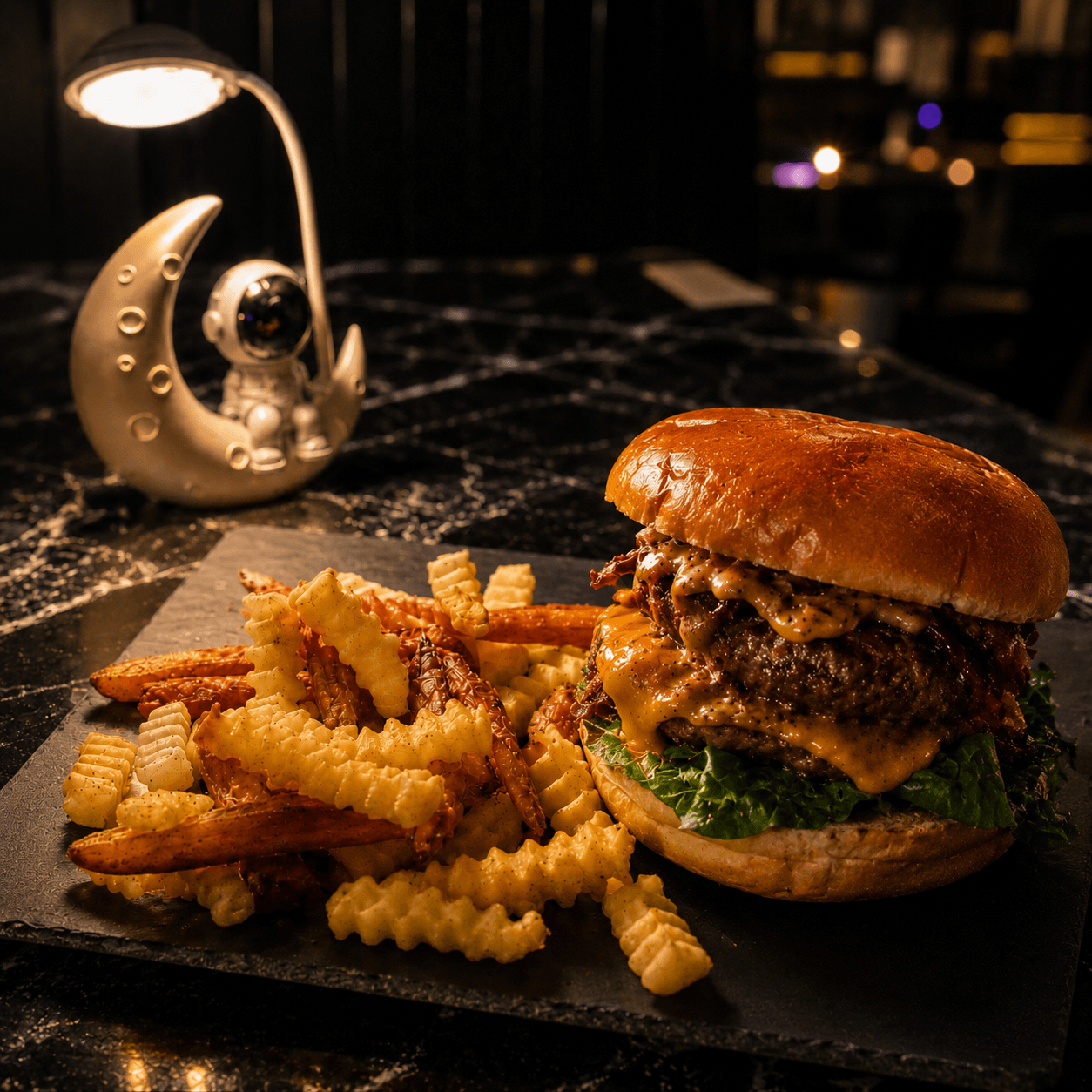 Hamburguesa Big Bang de Polaris con patatas